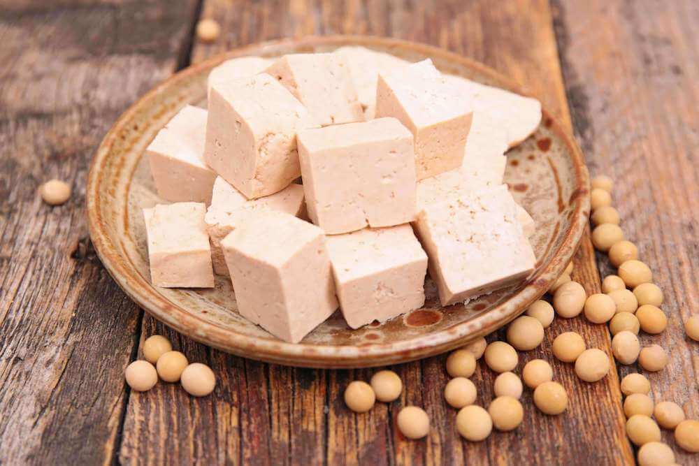 soy products such as tofu are pictured. They contain phytoestrogens